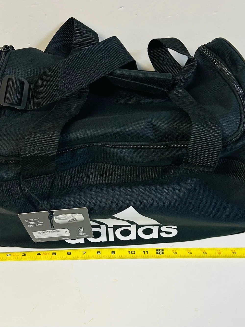 adidas Black and White Logo Duffel Bag